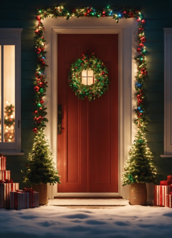 Christmas Tree, Property, Christmas Ornament, Plant, Light, Leaf