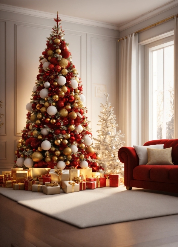 Christmas Tree, Property, Christmas Ornament, Plant, Wood, Branch