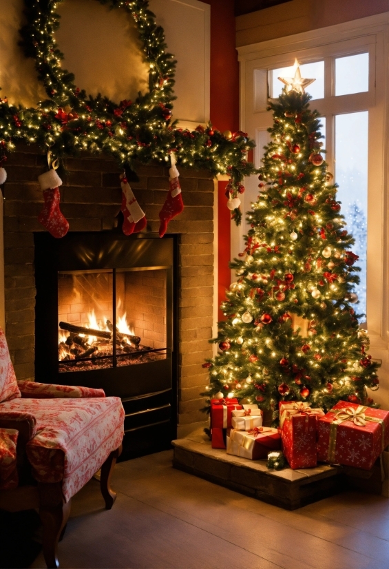 Christmas Tree, Property, Christmas Ornament, Plant, Wood, Holiday Ornament