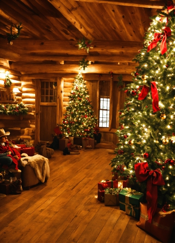 Christmas Tree, Property, Christmas Ornament, Plant, Wood, Interior Design