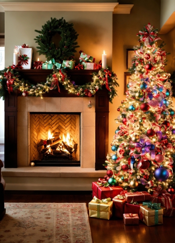 Christmas Tree, Property, Christmas Ornament, Wood, Interior Design, Holiday Ornament