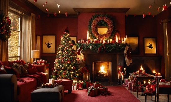 Christmas Tree, Property, Decoration, Christmas Ornament, Interior Design, Living Room