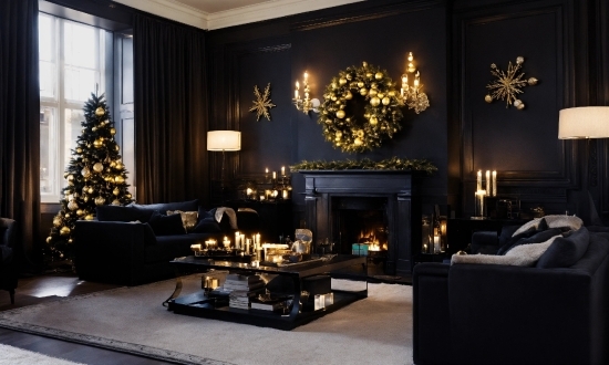 Christmas Tree, Property, Decoration, Couch, Lighting, Interior Design
