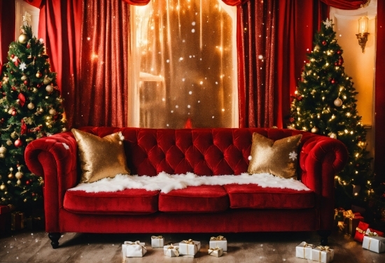 Christmas Tree, Property, Furniture, Decoration, White, Light