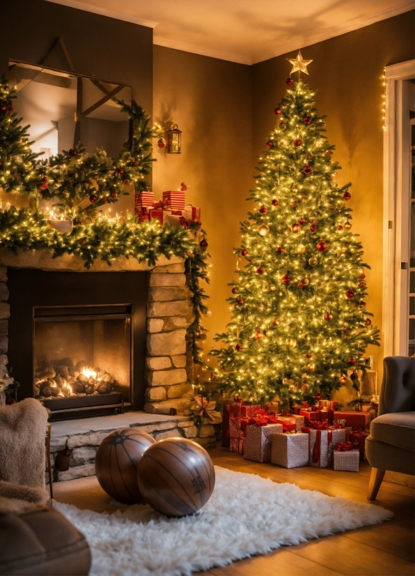 Christmas Tree, Property, Furniture, Plant, Christmas Ornament, Wood