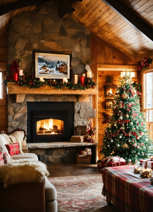 Christmas Tree, Property, Furniture, Wood, Tree, Interior Design