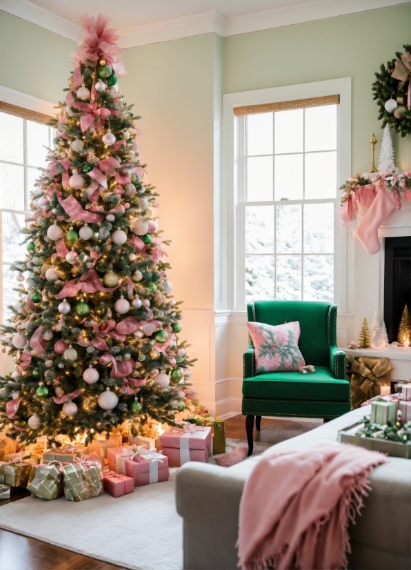 Christmas Tree, Property, Green, Plant, Window, Decoration