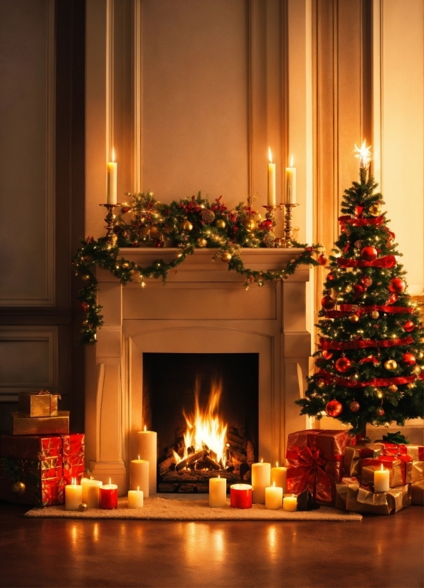 Christmas Tree, Property, Light, Candle, Lighting, Chair