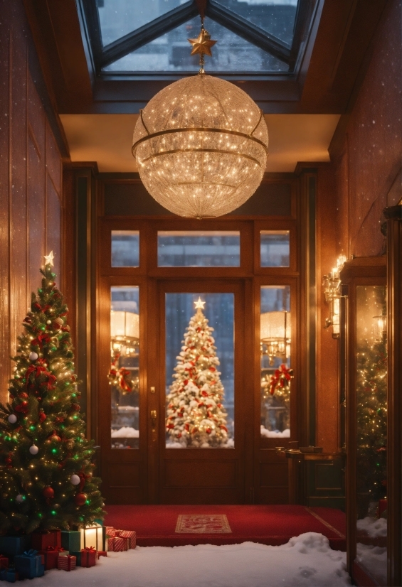 Christmas Tree, Property, Light, Interior Design, Decoration, Lighting
