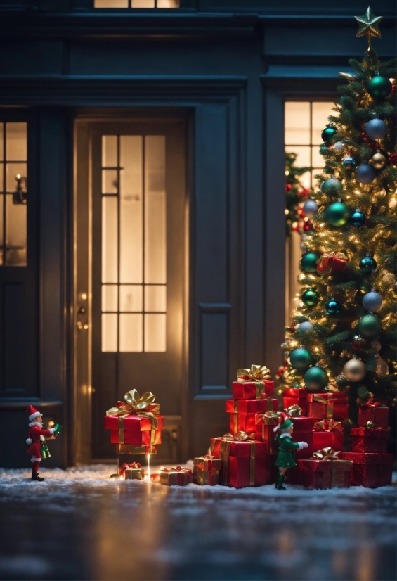 Christmas Tree, Property, Light, Plant, Architecture, Window