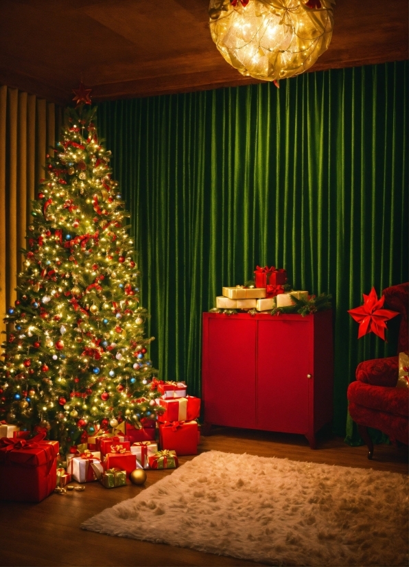 Christmas Tree, Property, Light, Plant, Building, Decoration