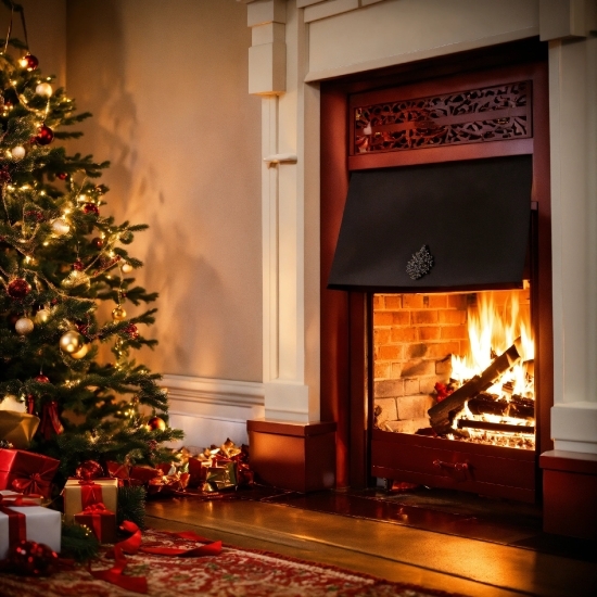 Christmas Tree, Property, Light, Plant, Wood, Window