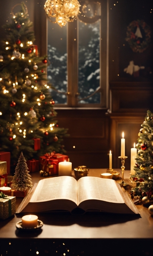 Christmas Tree, Property, Photograph, Candle, Plant, Light