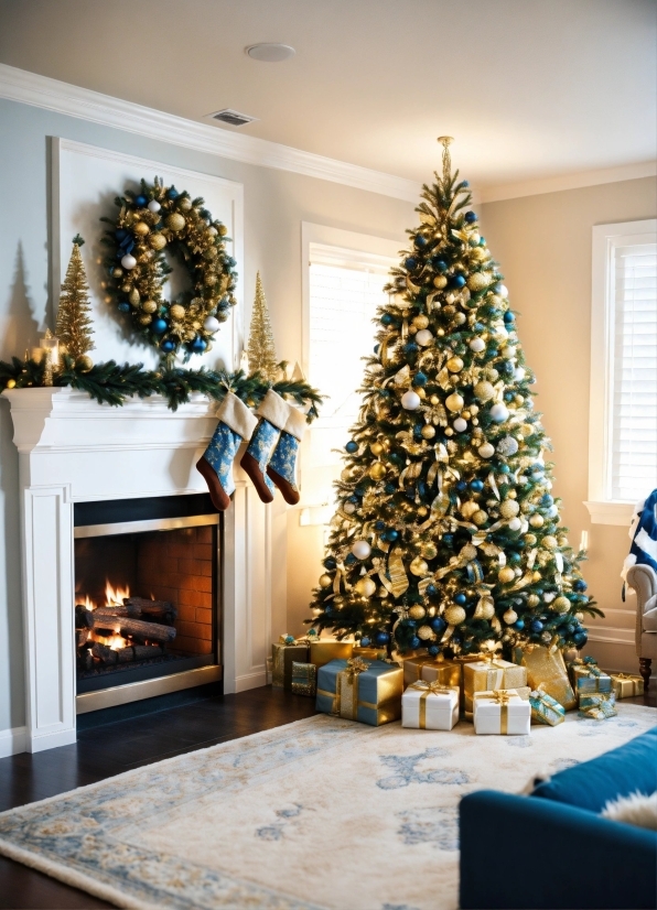 Christmas Tree, Property, Plant, Blue, Decoration, Christmas Ornament