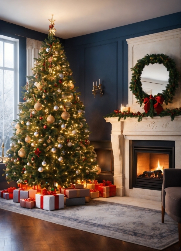 Christmas Tree, Property, Plant, Christmas Ornament, Wood, Interior Design