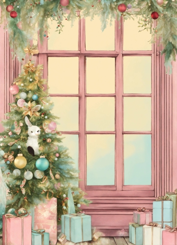 Christmas Tree, Property, Plant, Green, Window, Nature