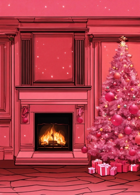 Christmas Tree, Property, Plant, Light, Building, Purple