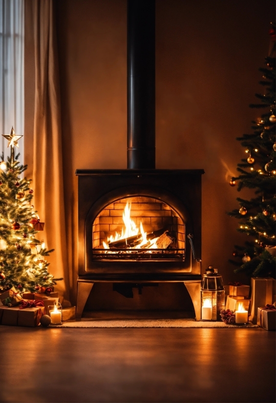 Christmas Tree, Property, Plant, Light, Hearth, Lighting