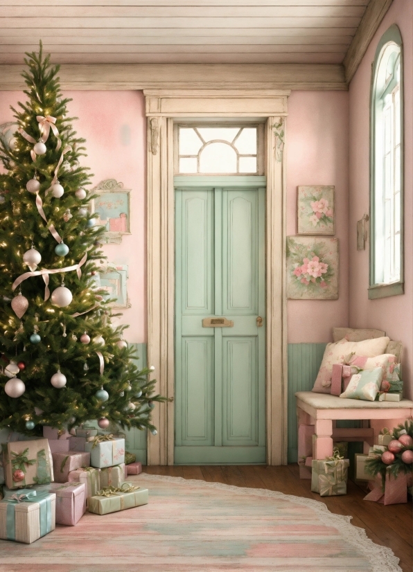 Christmas Tree, Property, Plant, Window, Green, Door
