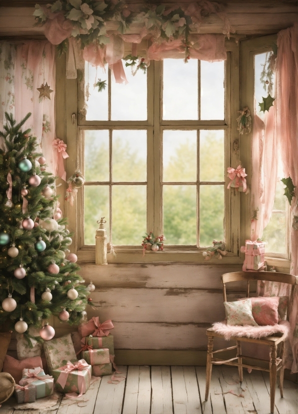 Christmas Tree, Property, Plant, Window, Wood, Building