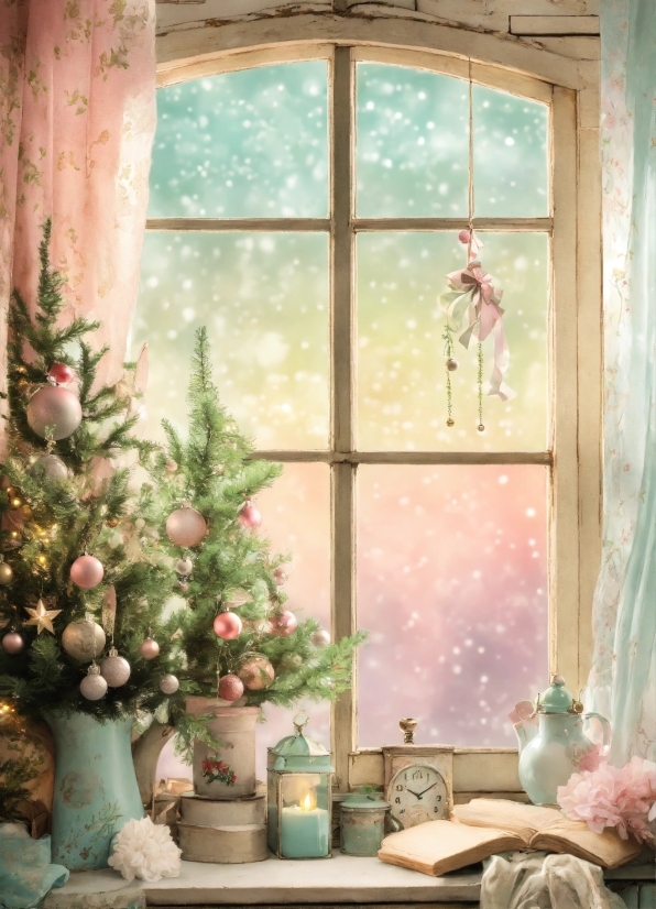 Christmas Tree, Property, Window, Green, Interior Design, Wood