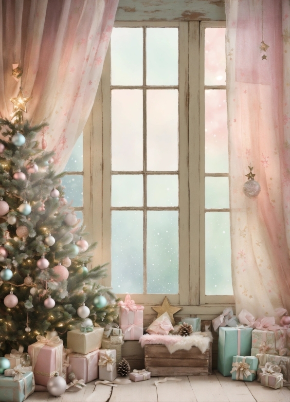 Christmas Tree, Property, Window, Light, Decoration, Wood