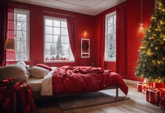 Christmas Tree, Property, Window, Wood, Comfort, Decoration