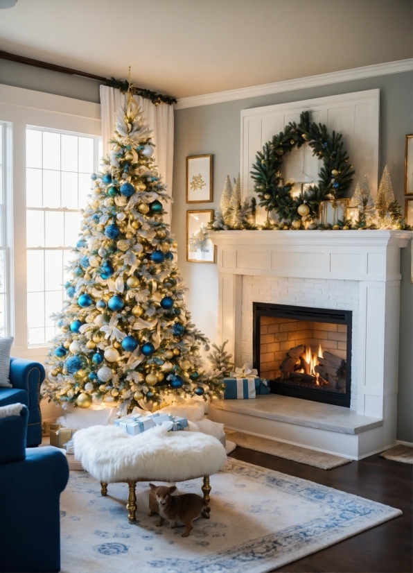 Christmas Tree, Property, Wood, Plant, Interior Design, Living Room