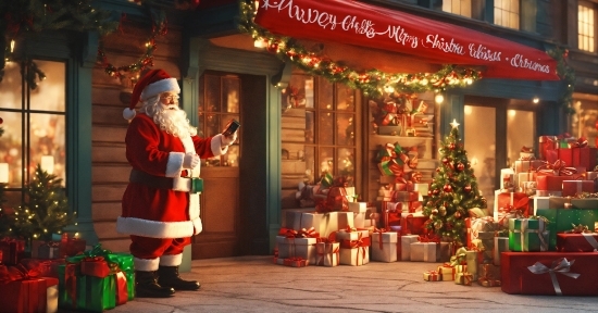 Christmas Tree, Santa Claus, Christmas Decoration, Plant, Event, Hat