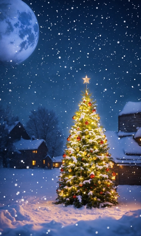 Christmas Tree, Sky, Atmosphere, World, Light, Nature