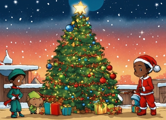 Christmas Tree, Sky, Christmas Ornament, Green, World, Plant