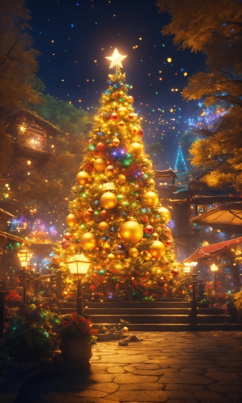 Christmas Tree, Sky, Christmas Ornament, World, Nature, Branch