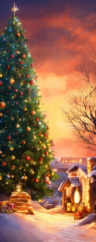 Christmas Tree, Sky, Cloud, Light, Christmas Ornament, Tree