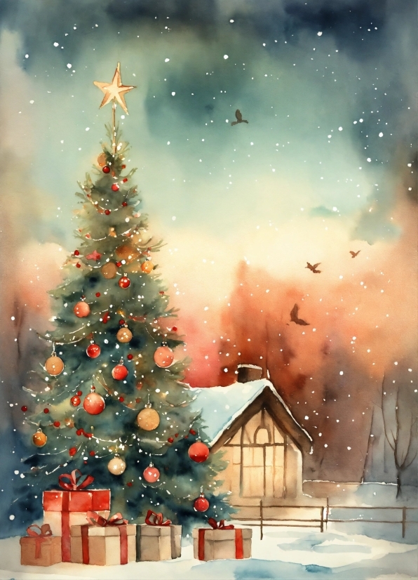 Christmas Tree, Sky, Photograph, Plant, World, Green