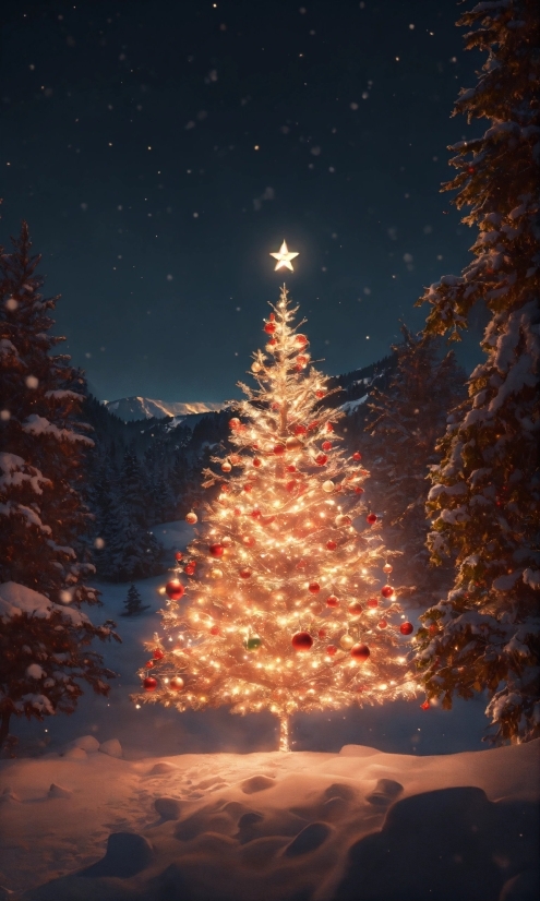 Christmas Tree, Sky, Plant, Atmosphere, World, Nature
