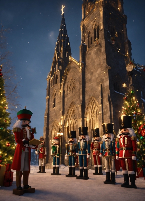 Christmas Tree, Sky, Temple, Lighting, Tree, Christmas Decoration
