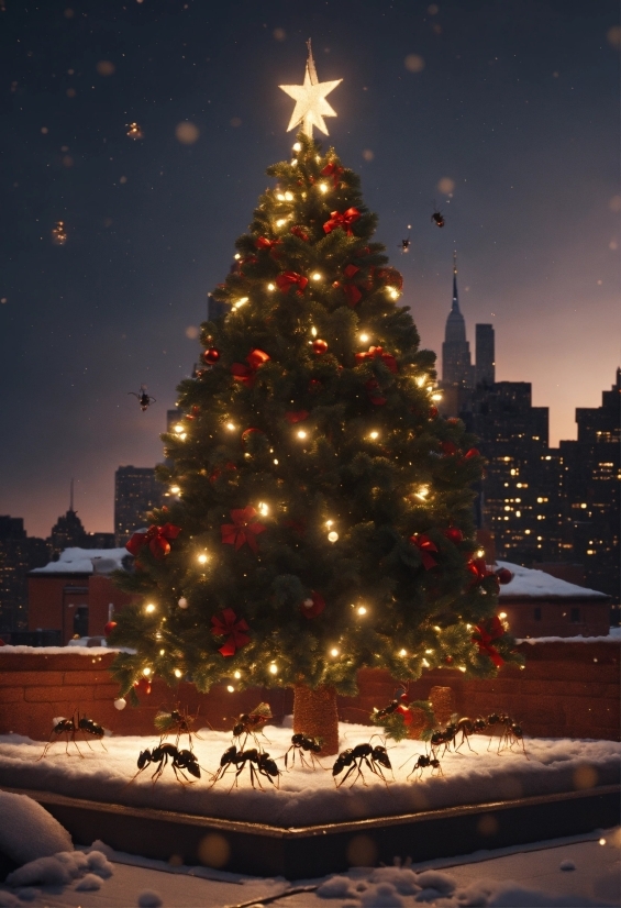 Christmas Tree, Sky, World, Christmas Ornament, Nature, Snow