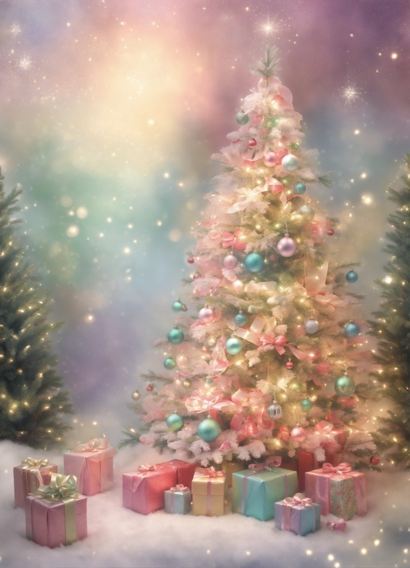 Christmas Tree, Snow, Christmas Ornament, Light, Plant, Tree