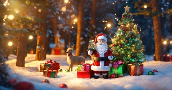 Christmas Tree, Snow, Christmas Ornament, Toy, Fawn, Ornament
