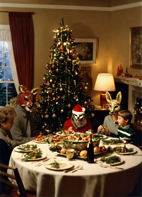 Christmas Tree, Table, Christmas Ornament, Tableware, Holiday Ornament, Tree