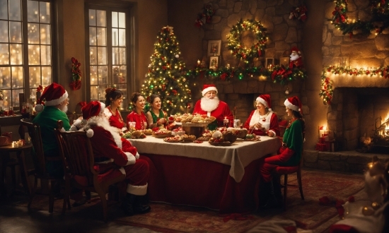 Christmas Tree, Table, Christmas Ornament, Window, Chair, Decoration