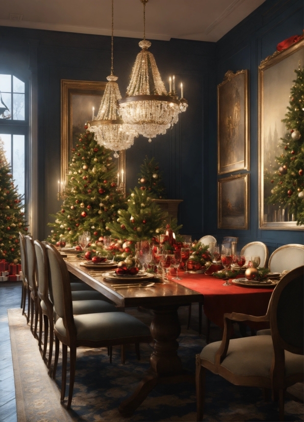 Christmas Tree, Table, Furniture, Plant, Christmas Ornament, Light