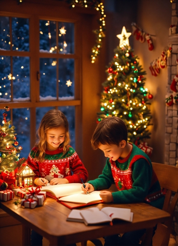 Christmas Tree, Table, Light, Christmas Ornament, Tableware, Lighting