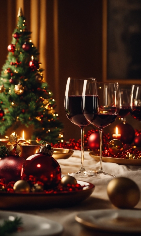 Christmas Tree, Tableware, Stemware, Light, Drinkware, Christmas Ornament