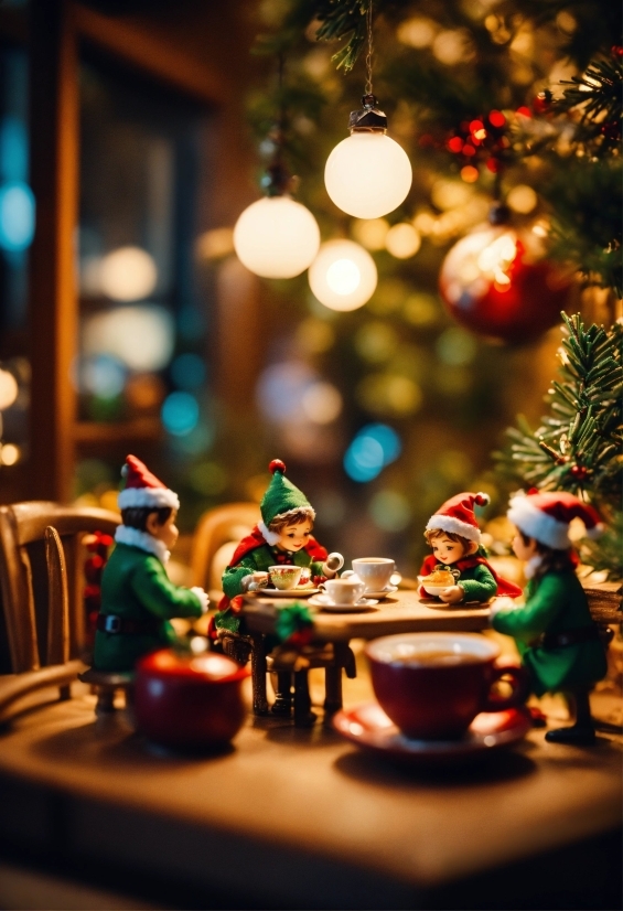 Christmas Tree, Toy, Table, Tree, Chair, Christmas Ornament