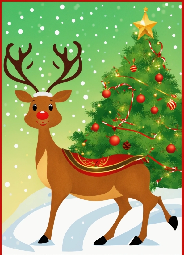 Christmas Tree, Vertebrate, Green, Nature, Deer, Branch