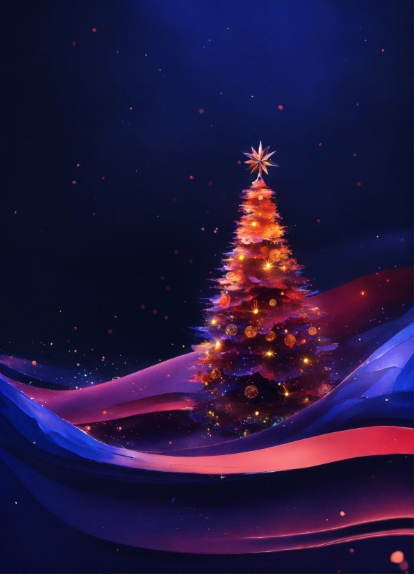 Christmas Tree, Water, Plant, Sky, World, Purple