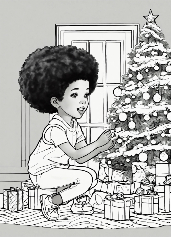 Christmas Tree, White, Evergreen, Christmas Ornament, Holiday Ornament, Art