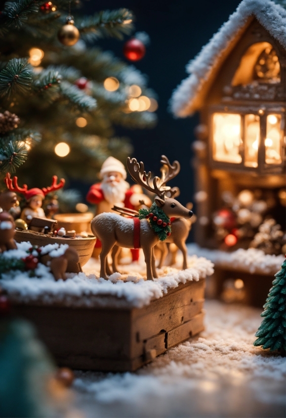 Christmas Tree, Window, Christmas Ornament, Light, Plant, Christmas Decoration