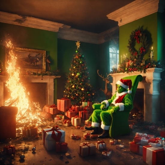 Christmas Tree, Window, Light, Plant, Christmas Ornament, Lighting